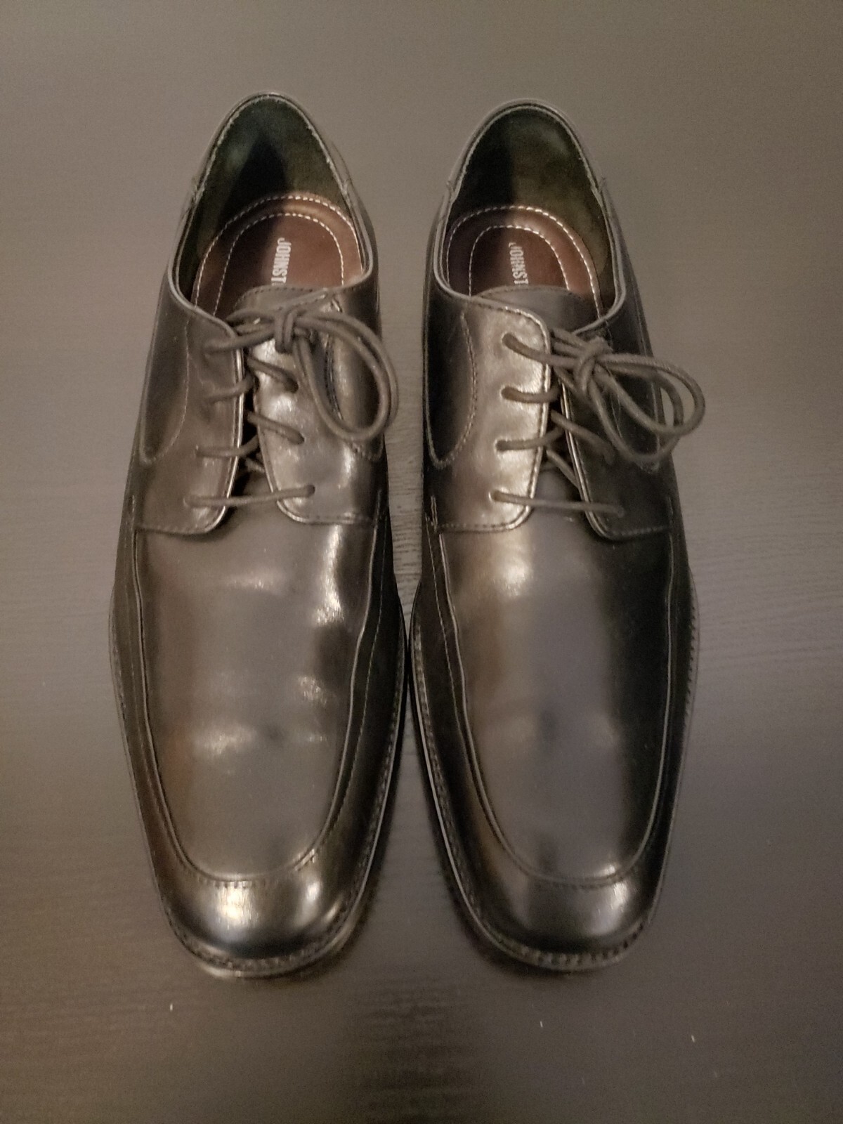 SAOLA Johnston & Murphy ~ Scarpe eleganti stringate in pelle nera sistema flessibile da uomo taglia 9 5 M