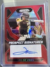 Leo De Vries 2024 Panini Prizm Baseball Red Prospect Signatures Auto 27/99 