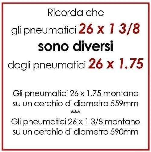 Coppia Ruote Bici Complete 26" X 1. 3/8 Cerchio + Copertone + Camera + Pignone 1 - Immagine 2 di 4