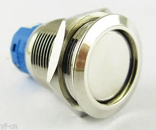 50pcs 19mm Metal Flat Top Push Button Latching Waterproof Switch 3 Legs QN19-C6