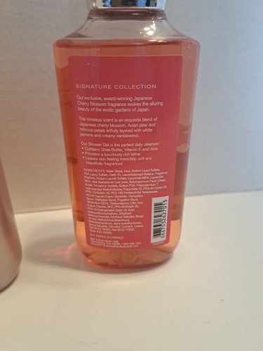 BATH & BODY WORKS 3 pezzi giapponese CHERRY BLOSSOM sapone mani bolla bagno doccia gel - Foto 8 di 8