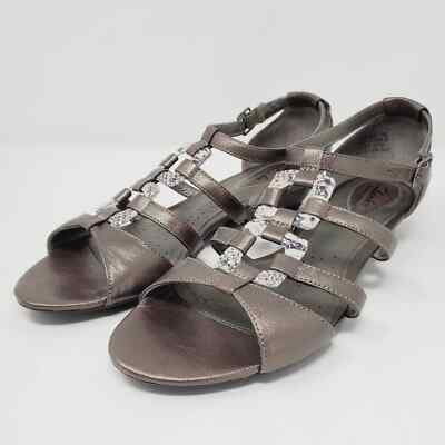 Clarks Artisan Active Air Leather Strappy Caged Sandals Sz 8.5 Boho Comfort