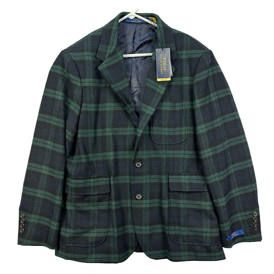 NWT Polo Ralph Lauren Mens 44R Tartan Plaid Twill Modern Fit Sport Coat Blazer - Image 2 of 4