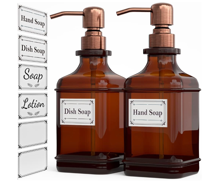 Soap Dispenser 2 Pack, Hand Soap Dispensers with 18 Oz Antique Design-image