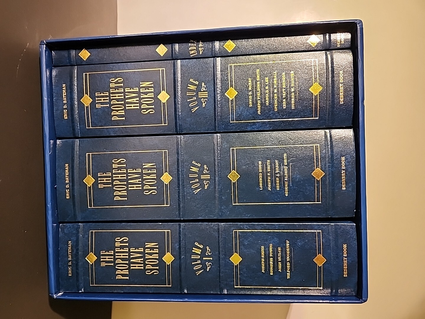 1999 LDS Faux Leather Box Set The Prophets Have Spoken 3 Volumes with Index