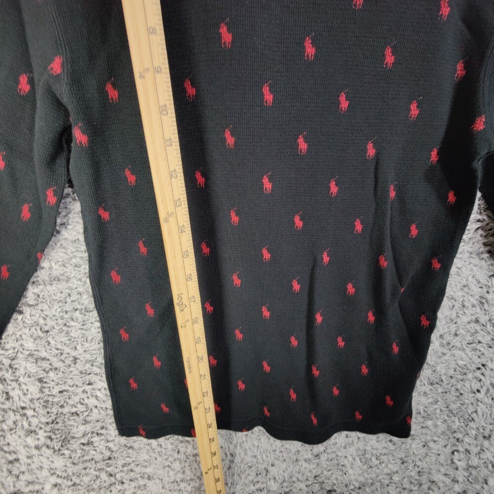 Polo Ralph Lauren termica all over stampa pony top manica lunga nero donna taglia M