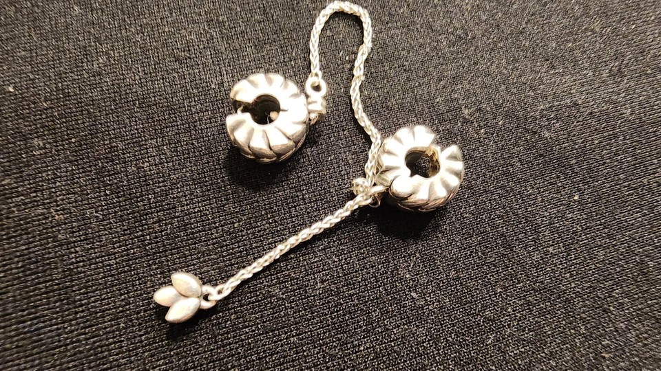 Pandora Sterling Silver Wheat Grains Safety Chain Clip Charm 925 eBay