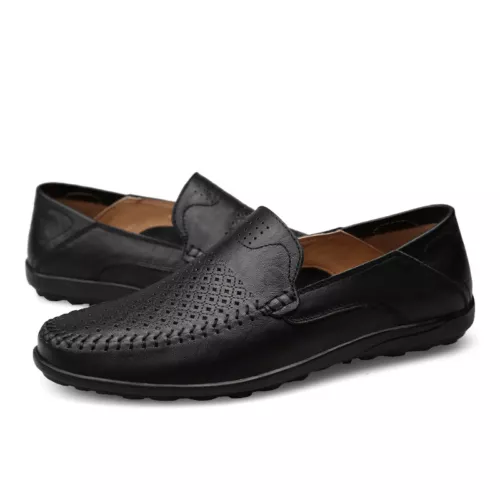 NEW Men's Casual Driving Boat Leather Shoes Moccasin Slip On Loafers UK SIZE - Picture 14 of 30