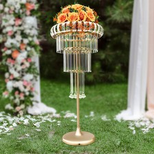 Gold Flower Stand, Wedding Flower Stand, 4 Tier Floor Standing, Countertop Mount