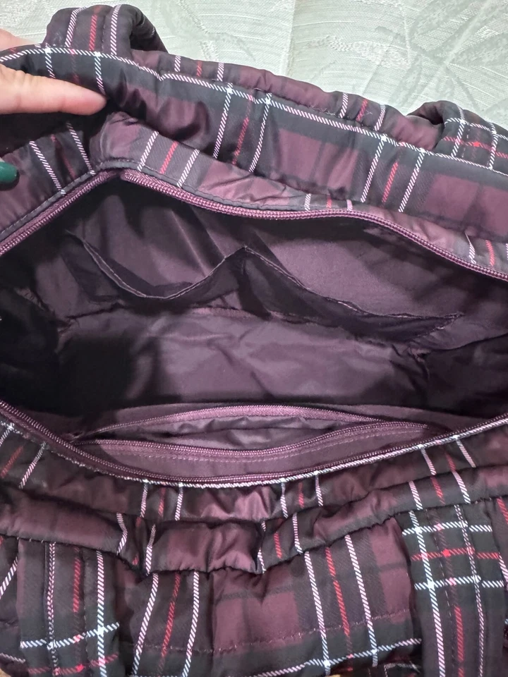 Victoria secret plaid tote bag, toiletry, credit card wallet, and change bag - Image 4 of 4