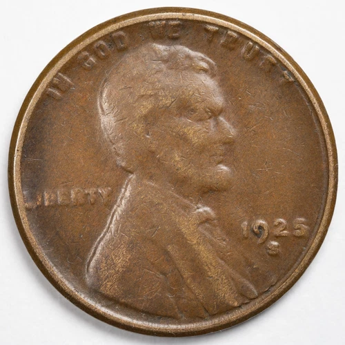1925-S Lincoln Wheat Penny Extremely Fine (XF) - Weak Strike