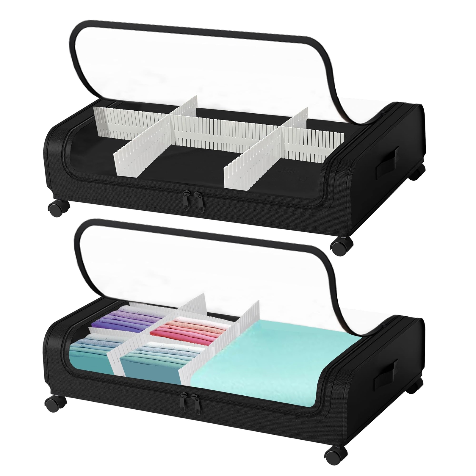 2-Pack Under Bed Storage Containers with Wheels for Easy Organization-image