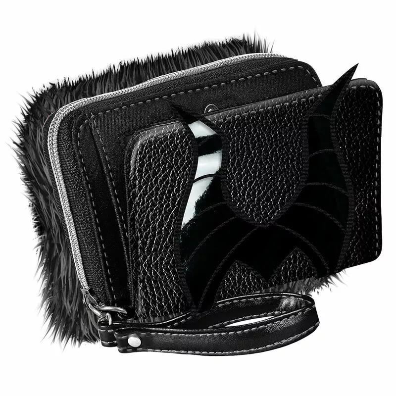 OFFICIAL DISNEY VILLAINS MALEFICENT HORNS FAUX FUR CLUTCH PURSE