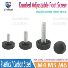 Knurled Adjustable Foot Screw M4 M5 M6 Bolt Knob Screw Plastic Steel Feet