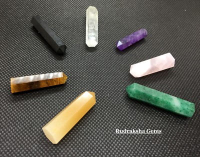 Reiki aufgeladener Edelstein Kristall Stab Sechseckspitze Heilstein verschiedene Optionen