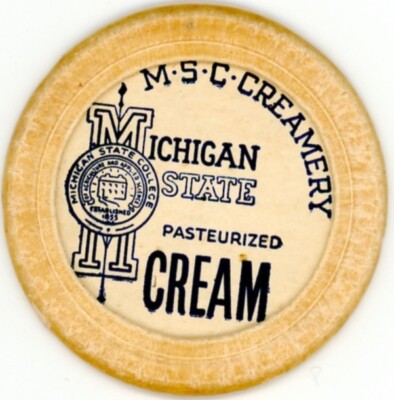 Milk Bottle Cover Cap - M-S-C-Creamery - Michigan State (MI) CREAM