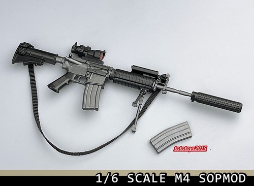 1:6 WWII M4 SOPMOD Gun Rifle Weapon Model For 12" Action Figure soldier Toy - Picture 8 of 8