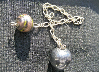 8''-Tourmaline + Brown Tigers Eye Matrix Gemstone-Pendulum-Very Pretty