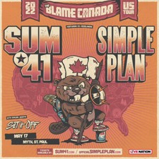 SUM 41/SIMPLE PLAN "2022 US TOUR" MINNEAPOLIS CONCERT TOUR POSTER-Pop Punk Music