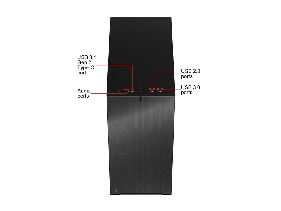 Fractal Design Define 7 Compact Case Black Brushed Aluminum ATX Compact - Image 4 of 4