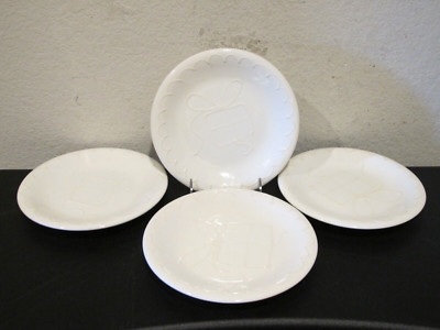 (4) La Gioconda White Ceramic ''Present'' Salad / Appetizer Plates 7 7/8''