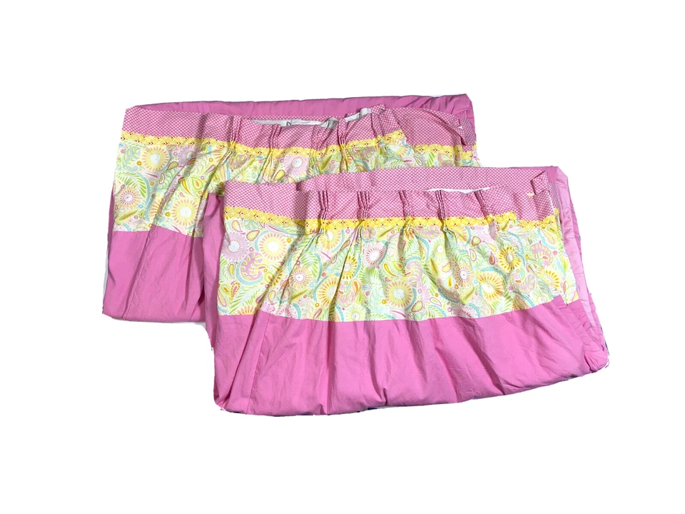 2 cortinas plisadas de lujo hechas a medida rosa lilly stye niñas pesadas Foto 2 de 4