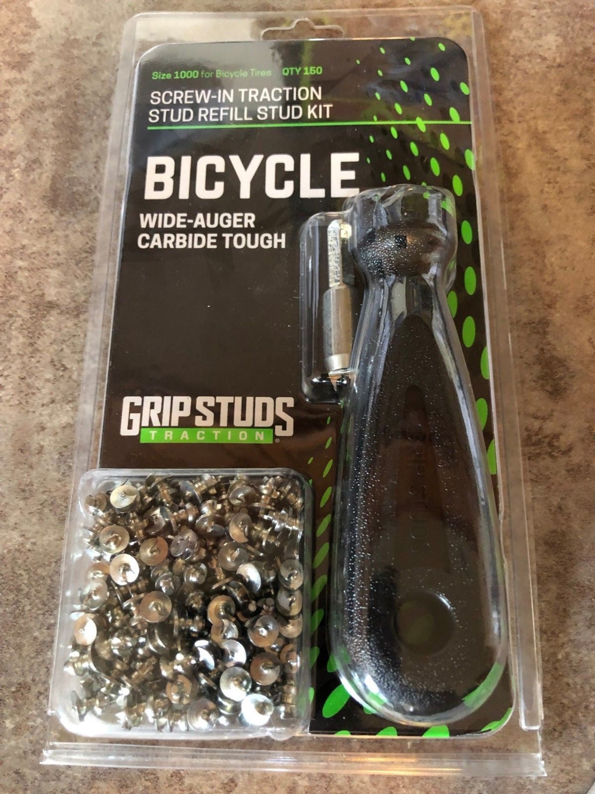 Bicycle Fat Tire Studs Traction Dirt Mud & Ice 1000 Grip Studs 150