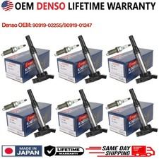 6pcs Denso Ignition Coil & Spark Plug 2005-2022 For Toyota & Lexus 90919-02255