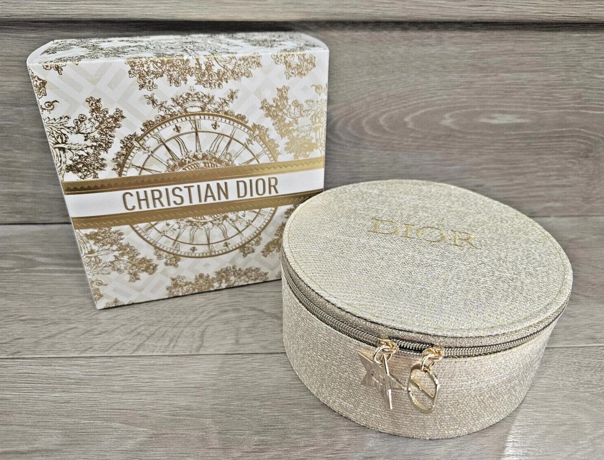 Christian Dior 2024 Limited Holiday Gold Makeup Vanity Pouch Case