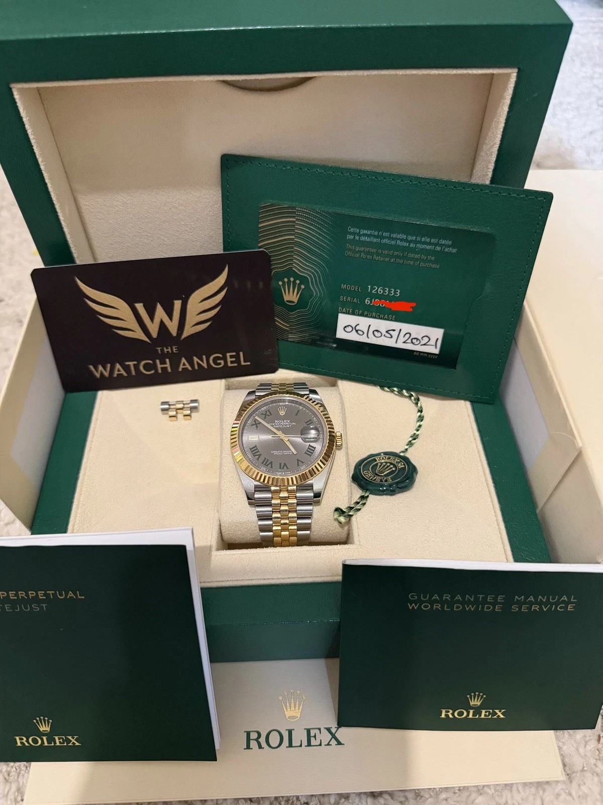 Rolex — Rolex Datejust Wimbledon 41 126333 Jubilee 2021 ,Box ,Papers ,Extra Link