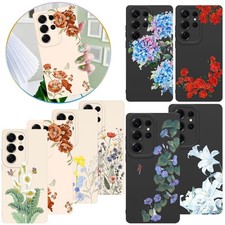 For Samsung S25 Edge S23 Plus A51 A53 Robust TPU Phone Case Pretty Flowers Cover