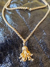 Collier Halskette mit Anhänger wie Koralle 1967 gold GROSSÉ Henkel Dior 51cm