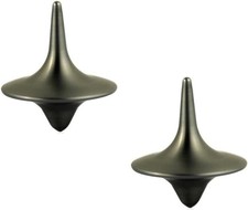 2Pcs Silver Accurate Spinning Top,Forever Spin,Portable Precision Metal Spinner