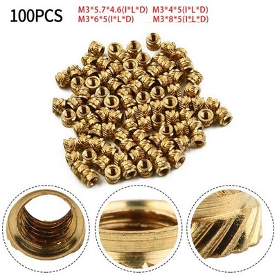 Secure Tightening Brass Internal Thread Knurled Nut for 3D Printer