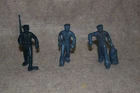 Marx 60 mm sailors, old vinyl Shore Patrol & 2 sailors walking, 1 w / duffle bag