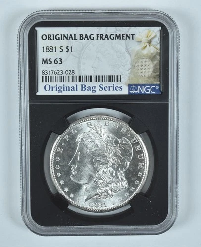 1881-S Morgan Silver Dollar Original Bag Fragment MS63 NGC *8222