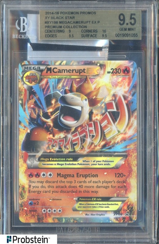2014-16 Pokemon Promos XY Black Star XY198 Megacamepurt Ex P Prem coll BGS 9.5