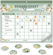 Fun Magnetic Reward Chart for Kids - Dinosaur Chore Chart for Boys