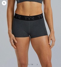 TYR Base Kinetic Women's Mid-Rise 2" Shorts Charcoal Grey, NEW WITH TAGS