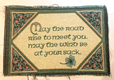 Tapestry panel for sewing front of Pillow - May the Road Rise to Meet You 9x14