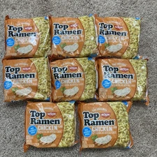 TOP RAMEN NOODLES Lot Of 8 Chicken Flavor 3oz Ea No Added MSG Expiry 12-16-2025