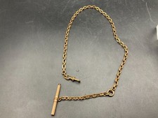 ancienne chaîne de montre à gousset châtelaine .plaque or .