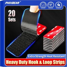 20 Sets Heavy Duty 3M VHB Hook & Loop Strips Heat Resistant Waterproof