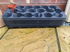 8 X Used, Plant Pot/Drip Market Carry Trays With 18 Holes For 8.5cm/9cm Pots