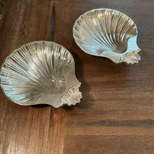 International Silver Company Silver-Plated Shell Dish Set of 2, Scallop Seashell