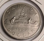 1969 Canadian 1$ Dollar Canada Nickel Coin