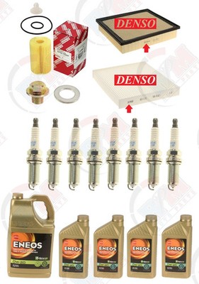 Tune Up Kit w/ 9QTS ENEOS 0W-20 fits 2014-2018 TOYOTA TUNDRA V8 4.6L & 5.7L