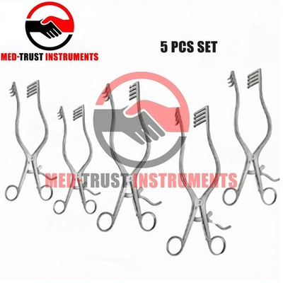 Laminectomy Retractors Set 5 Pcs Spine Surgical Orthopedic Instruments