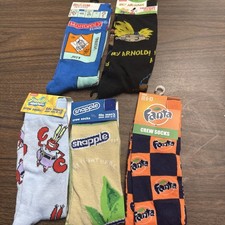 Bundle Lot Of 5 Silly ,novelty socks, Adult Unisex,Cartoon, Candy Funny Odd 2