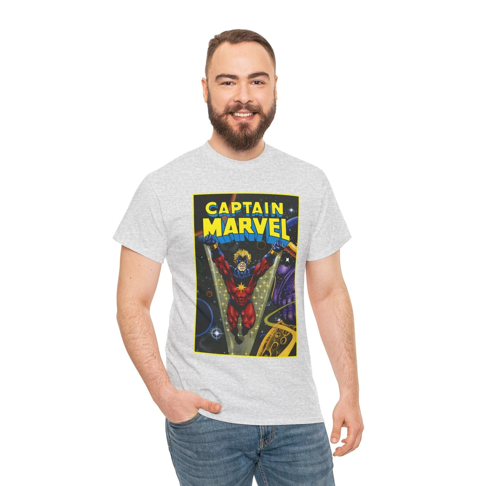 Captain Marvel T-Shirt - Jim Starlin Art - Mar-Vell - Thanos - Marvel Comics
